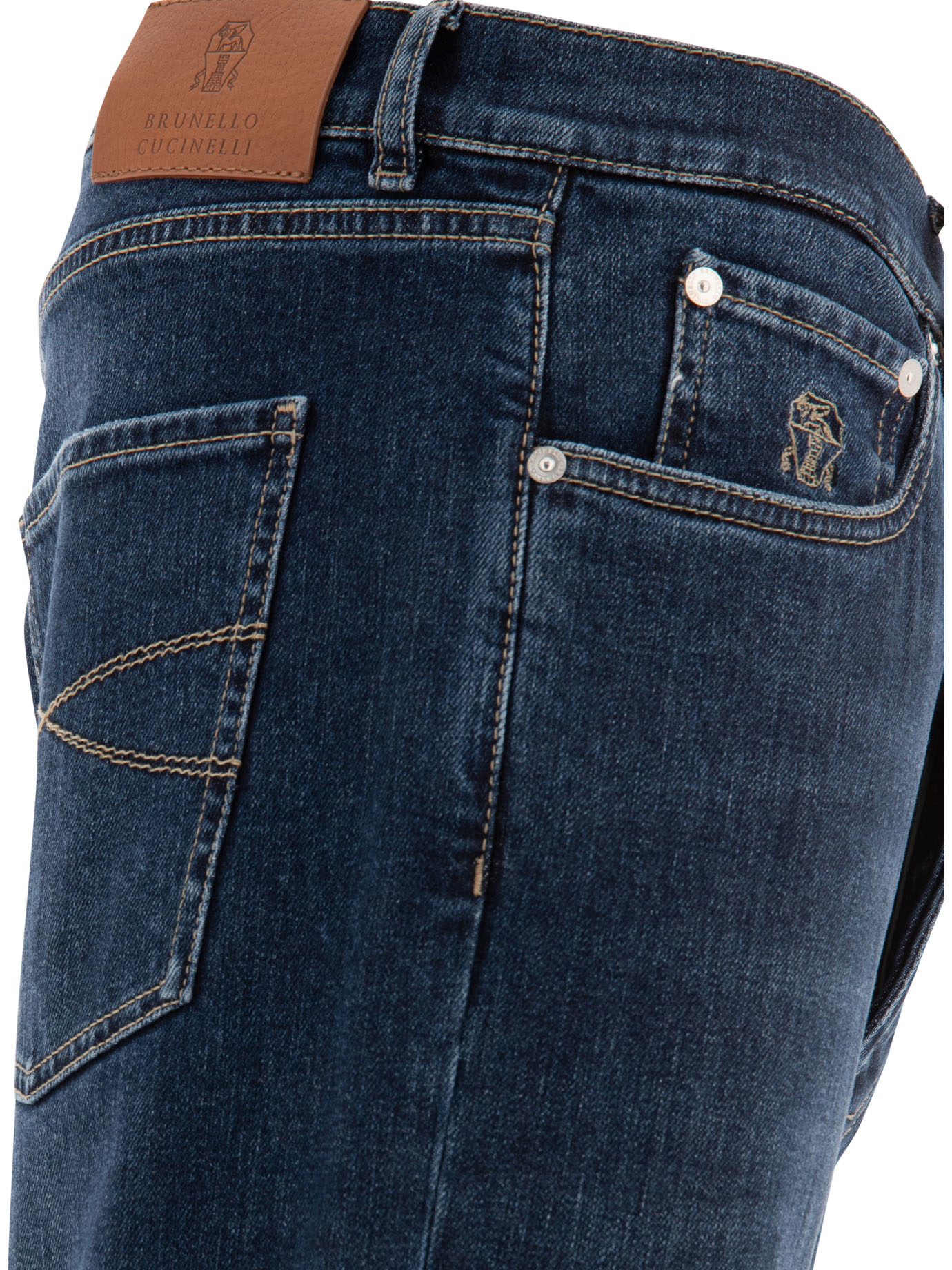 BRUNELLO CUCINELLI Blue Jeans with distressed effect